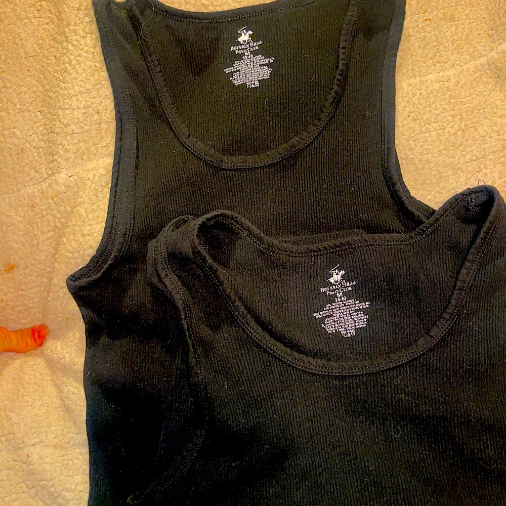 Polo tank tops knitted ribbed brand new worn one time and were too short